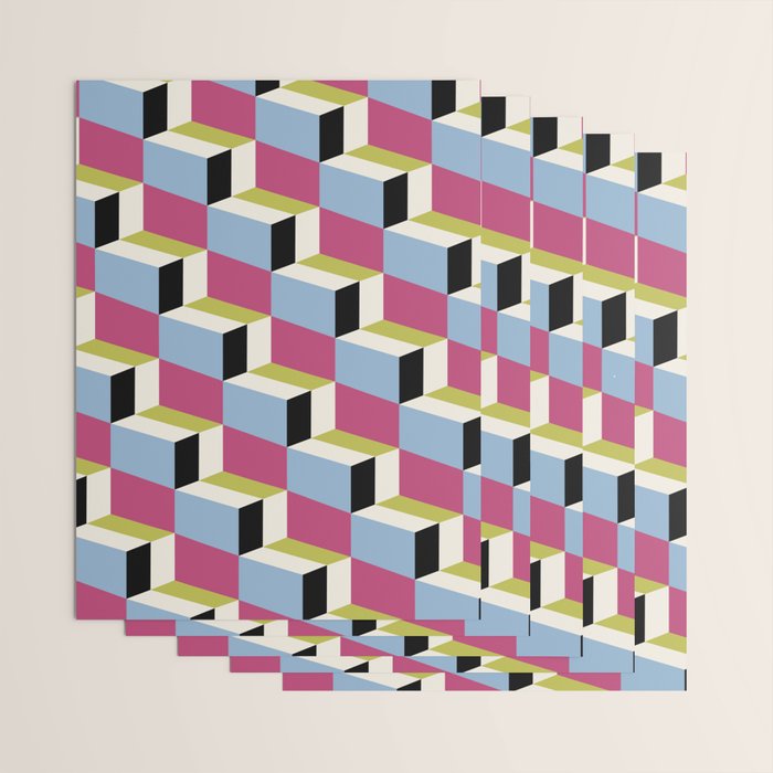 Cuboid Geometric Abstract Shapes Pattern XXXIV Wrapping Paper Gallery Image 3
