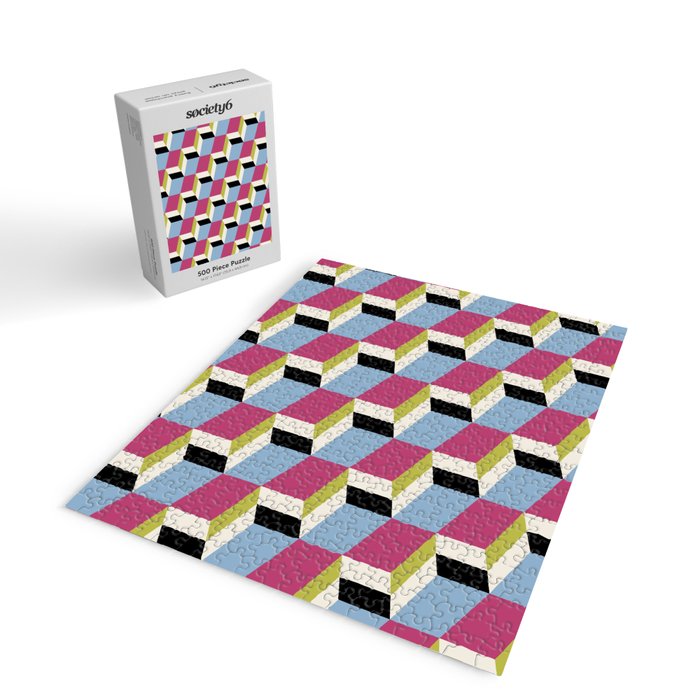 Cuboid Geometric Abstract Shapes Pattern XXXIV Jigsaw Puzzle Gallery Image 2