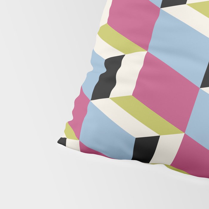Cuboid Geometric Abstract Shapes Pattern XXXIV Pillow Sham Gallery Image 4