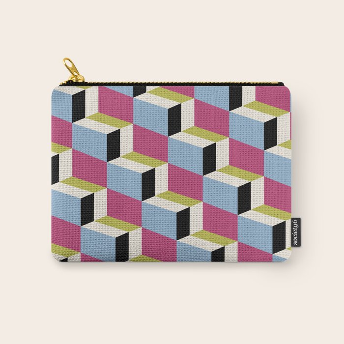 Cuboid Geometric Abstract Shapes Pattern XXXIV Carry All Pouch Gallery Image 1
