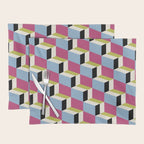 Cuboid Geometric Abstract Shapes Pattern XXXIV Placemat Gallery Image 1