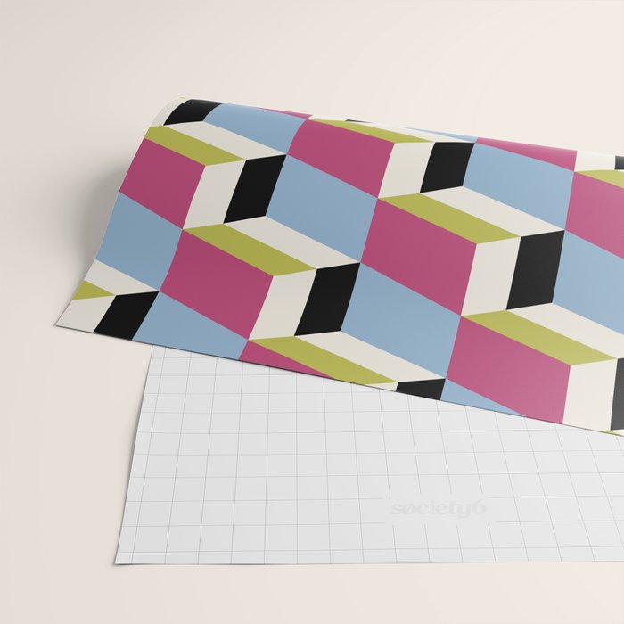Cuboid Geometric Abstract Shapes Pattern XXXIV Wrapping Paper Gallery Image 2