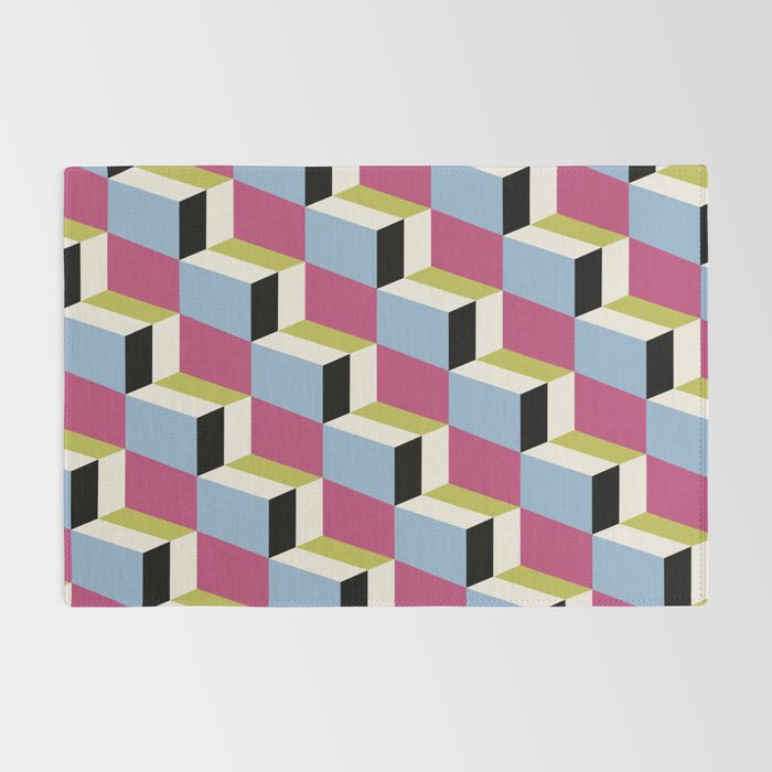 Cuboid Geometric Abstract Shapes Pattern XXXIV Rug Gallery Image 2