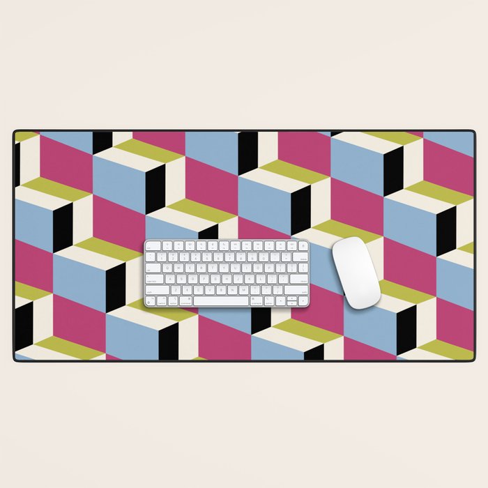Cuboid Geometric Abstract Shapes Pattern XXXIV Desk Mat Gallery Image 1