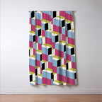 Cuboid Geometric Abstract Shapes Pattern XXXIV Window Curtain Gallery Image 3