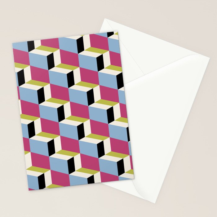 Cuboid Geometric Abstract Shapes Pattern XXXIV Stationery Card Gallery Image 2
