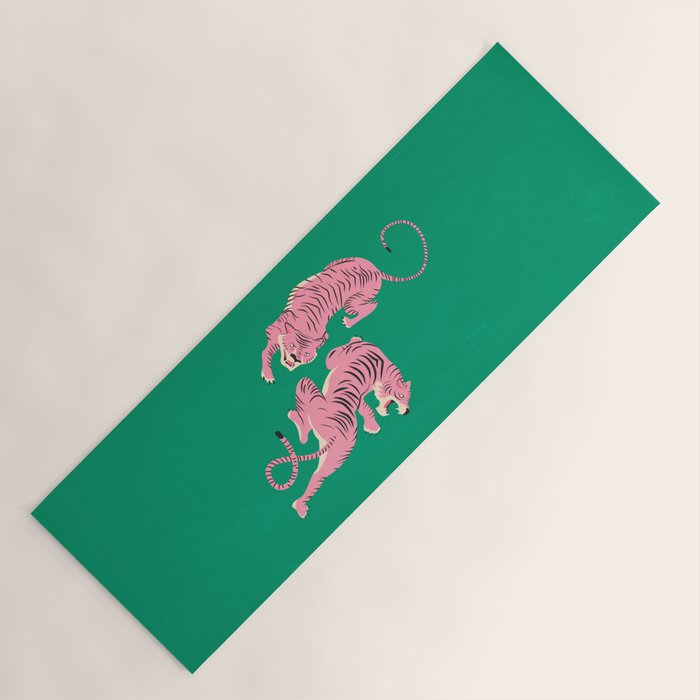 The Chase: Pink Tiger Edition Yoga Mat Gallery Image 1