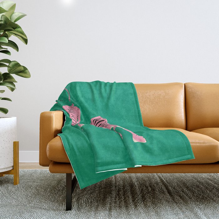 The Chase: Pink Tiger Edition Throw Blanket Gallery Image 1