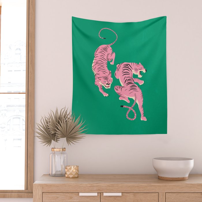 The Chase: Pink Tiger Edition Wall Tapestry Gallery Image 2