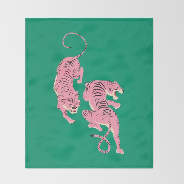 The Chase: Pink Tiger Edition Throw Blanket Gallery Image 2