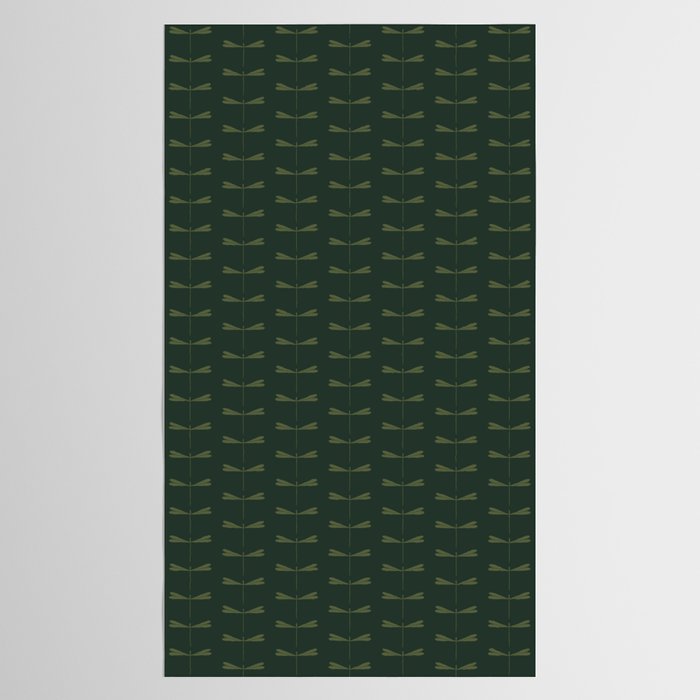 Dragonfly Pattern X Earthy Green Tablecloth Gallery Image 2
