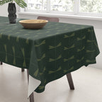 Dragonfly Pattern X Earthy Green Tablecloth Gallery Image 3