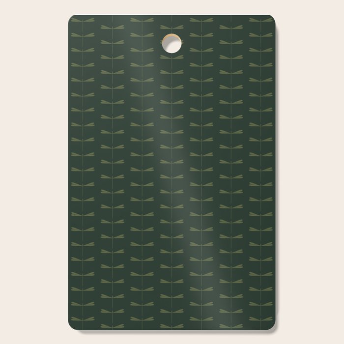 Dragonfly Pattern X Earthy Green Cutting Board Gallery Image 1