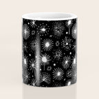 Black and white firework doodle pattern Coffee Mug Gallery Image 4