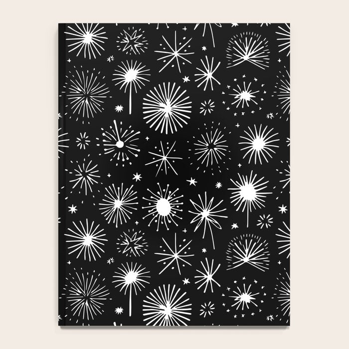 Black and white firework doodle pattern Notebook Gallery Image 4