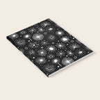 Black and white firework doodle pattern Notebook Gallery Image 2
