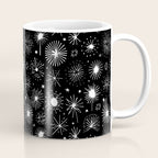 Black and white firework doodle pattern Coffee Mug Gallery Image 1