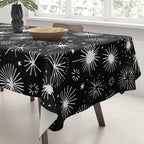Black and white firework doodle pattern Tablecloth Gallery Image 3