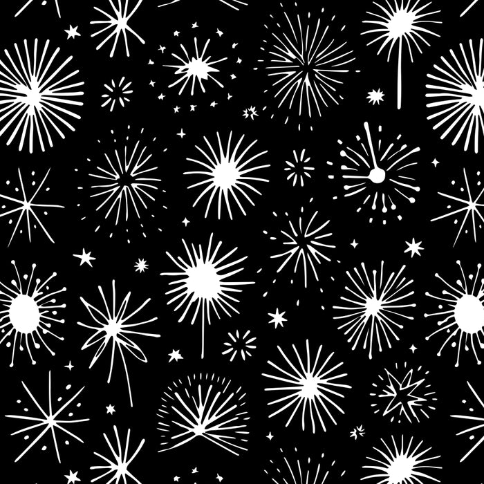 Black and white firework doodle pattern Coffee Mug Gallery Image 2