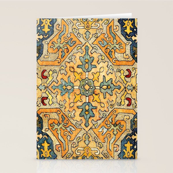 Azerbaijani Southeast Caucasus 18th Century Silk Embroidery Print Stationery Card Gallery Image 2