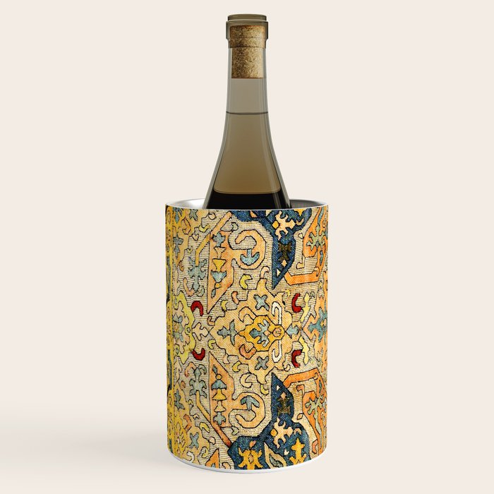 Azerbaijani Southeast Caucasus 18th Century Silk Embroidery Print Wine Chiller Gallery Image 2