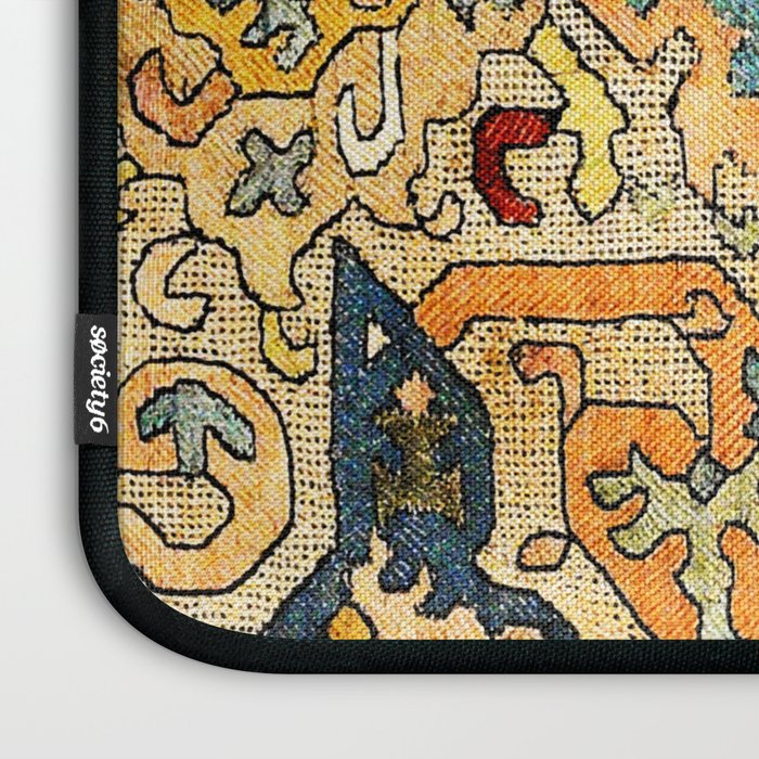 Azerbaijani Southeast Caucasus 18th Century Silk Embroidery Print Laptop Sleeve Gallery Image 3