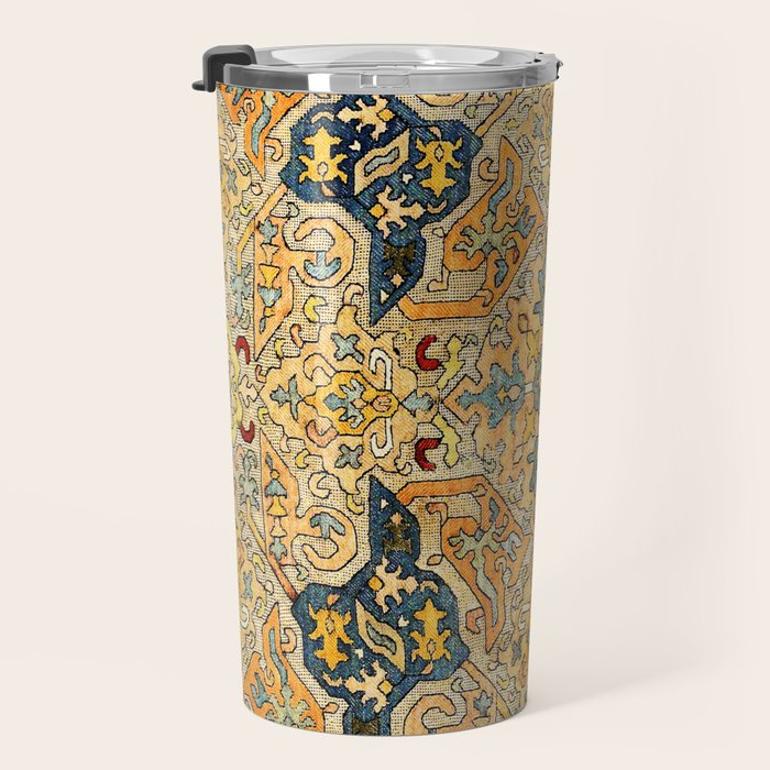 Azerbaijani Southeast Caucasus 18th Century Silk Embroidery Print Travel Mug Gallery Image 3