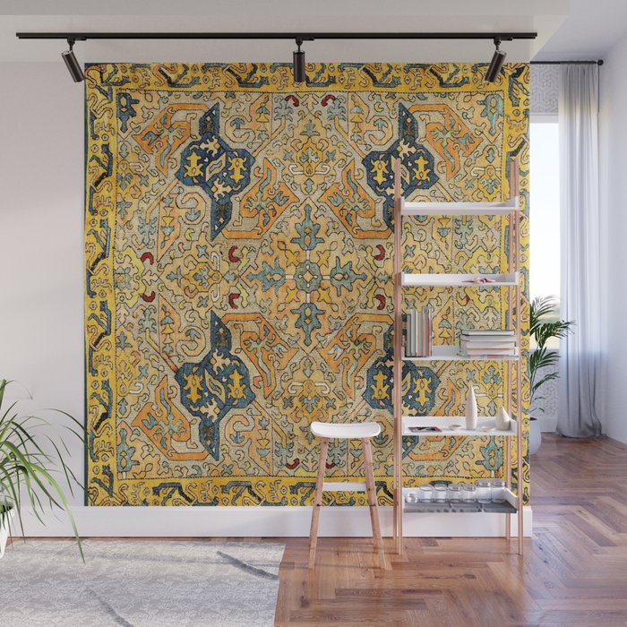 Azerbaijani Southeast Caucasus 18th Century Silk Embroidery Print Wall Mural Gallery Image 1