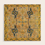 Azerbaijani Southeast Caucasus 18th Century Silk Embroidery Print Wood Wall Art Gallery Image 1