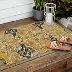 Azerbaijani Southeast Caucasus 18th Century Silk Embroidery Print Outdoor Rug Gallery Image 2