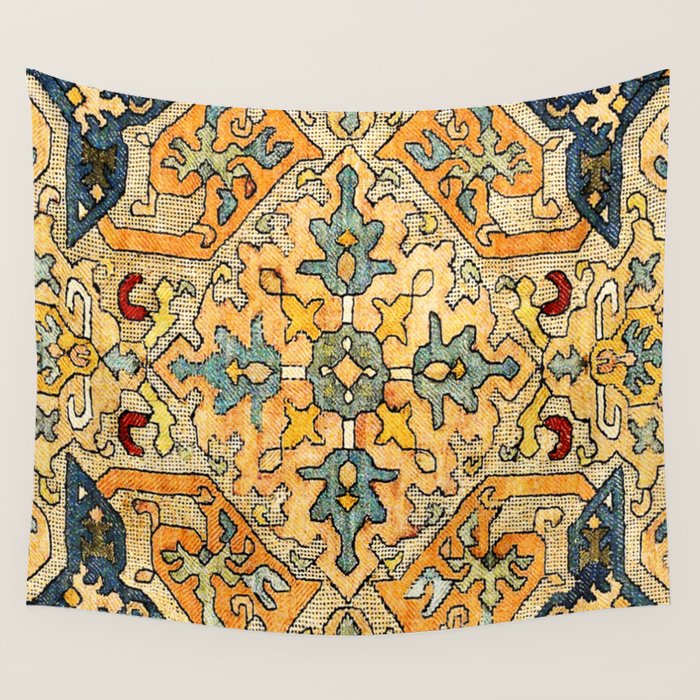 Azerbaijani Southeast Caucasus 18th Century Silk Embroidery Print Wall Tapestry Gallery Image 4