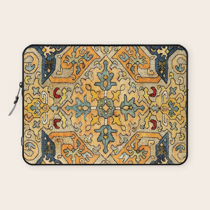 Azerbaijani Southeast Caucasus 18th Century Silk Embroidery Print Laptop Sleeve Gallery Image 1