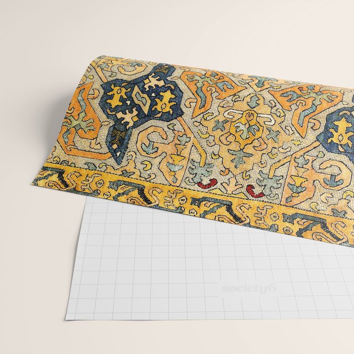 Azerbaijani Southeast Caucasus 18th Century Silk Embroidery Print Wrapping Paper Gallery Image 2