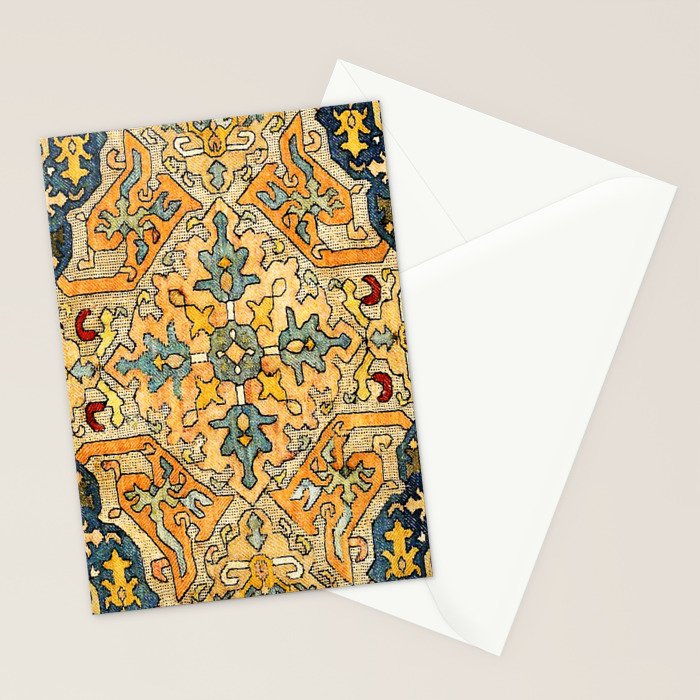 Azerbaijani Southeast Caucasus 18th Century Silk Embroidery Print Stationery Card Gallery Image 2