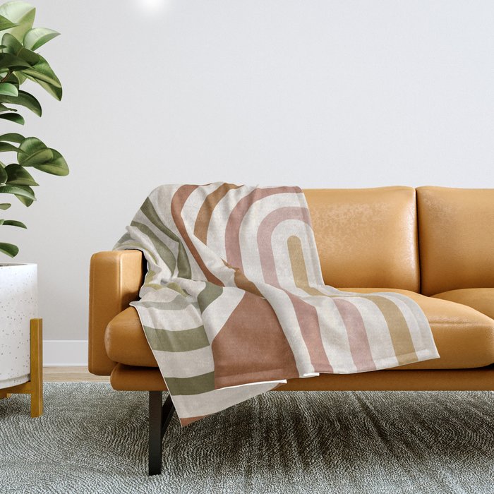 Bold Curvature Stripes I Throw Blanket Gallery Image 1