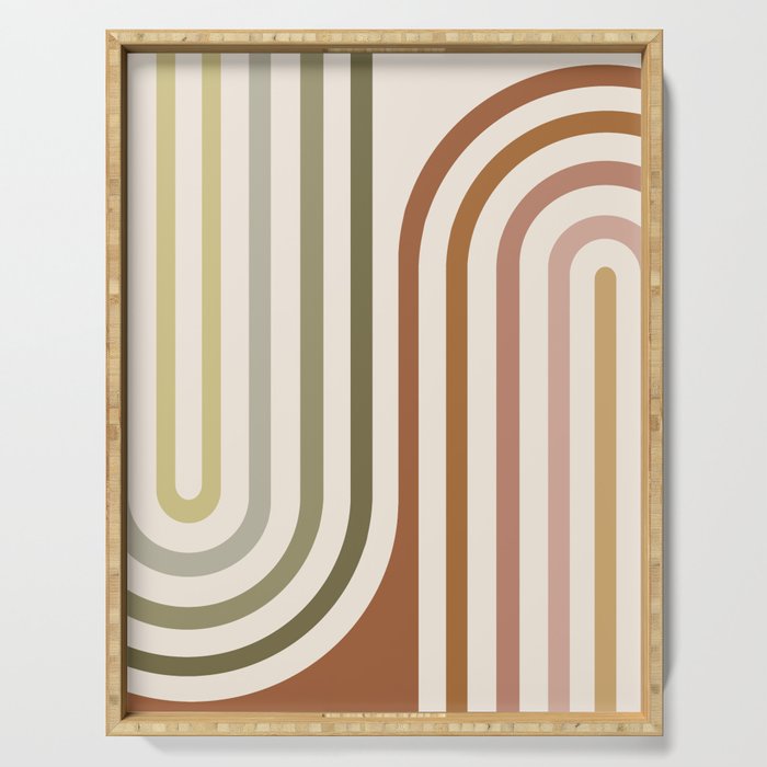 Bold Curvature Stripes I Serving Tray Gallery Image 1