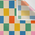 Colorful Check Shake Retro Checkered Pattern Wall Tapestry Gallery Image 3