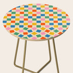 Colorful Check Shake Retro Checkered Pattern Side Table Gallery Image 2