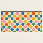 Colorful Check Shake Retro Checkered Pattern Desk Mat Gallery Image 3
