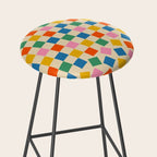 Colorful Check Shake Retro Checkered Pattern Stool Gallery Image 2