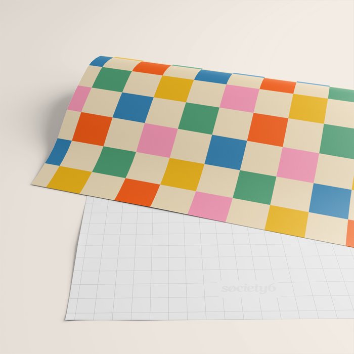 Colorful Check Shake Retro Checkered Pattern Wrapping Paper Gallery Image 2