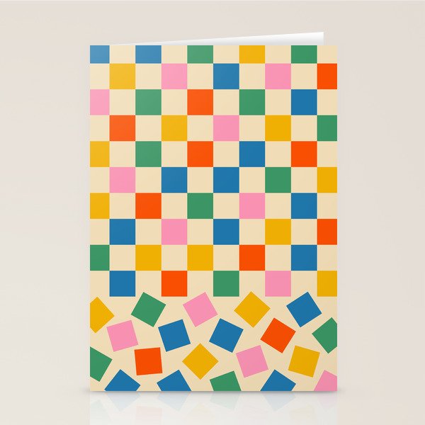 Colorful Check Shake Retro Checkered Pattern Stationery Card Gallery Image 2
