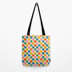 Colorful Check Shake Retro Checkered Pattern Tote Bag Gallery Image 2