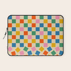 Colorful Check Shake Retro Checkered Pattern Laptop Sleeve Gallery Image 1