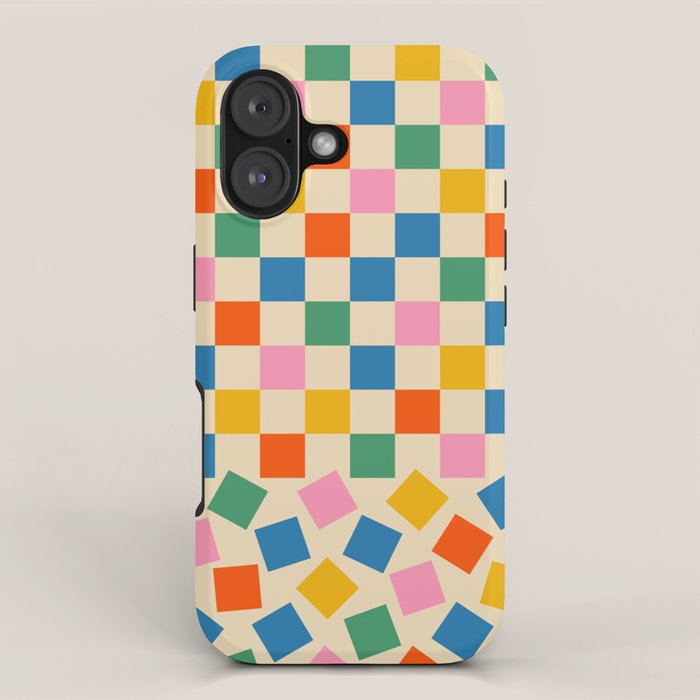 Colorful Check Shake Retro Checkered Pattern iPhone Case Gallery Image 1