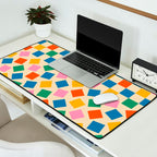 Colorful Check Shake Retro Checkered Pattern Desk Mat Gallery Image 2