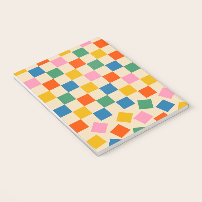Colorful Check Shake Retro Checkered Pattern Notebook Gallery Image 3