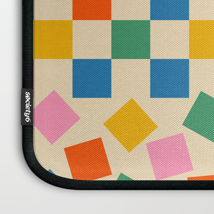 Colorful Check Shake Retro Checkered Pattern Laptop Sleeve Gallery Image 3