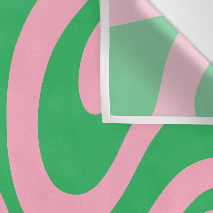 Pink and Spring Green Modern Liquid Swirl Abstract Pattern Wall Tapestry Gallery Image 3