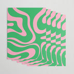 Pink and Spring Green Modern Liquid Swirl Abstract Pattern Wrapping Paper Gallery Image 3